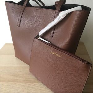 NWT Calvin Klein Rachel tote bag with matching wristlet.